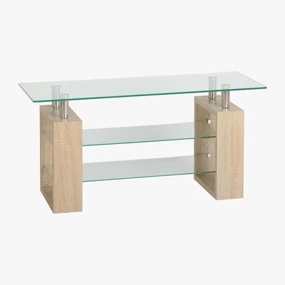 Dunelm Milan Glass TV Stand Natural