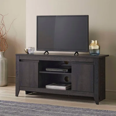 Dunelm Harlow TV Cabinet for TVs up to 50, Black Black