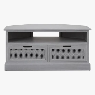 Dunelm Lucy Cane Grey Corner TV Stand Slate (Grey)