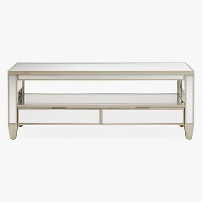 Dunelm Fitzgerald Mirrored TV Stand Silver