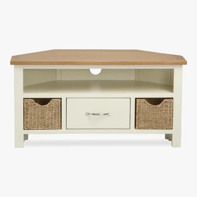 Dunelm Sidmouth Cream Corner TV Stand Cream