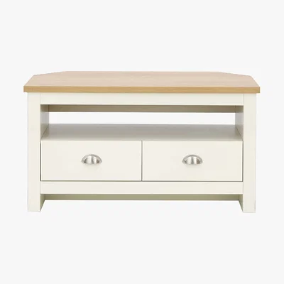 Dunelm Lancaster Corner TV Stand Cream