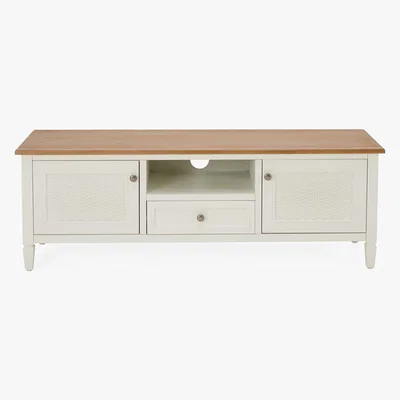 Dunelm Isabelle Cane Wide TV Stand Ivory