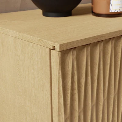 Dunelm Inga Extra Wide TV Unit for TVs up to 75", Oak Effect