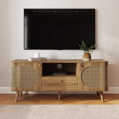 Dunelm Sorrel Wide TV Unit for TVs up to 55", Wood Effect