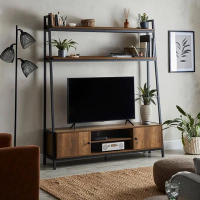 Dunelm Fulton Ladder Shelf TV Stand Pine