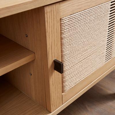 Dunelm Hester Extra Wide Oak TV Unit For TVs up to 80" Brown