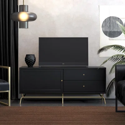 Dunelm Cosmo Nova TV Stand, Black Black