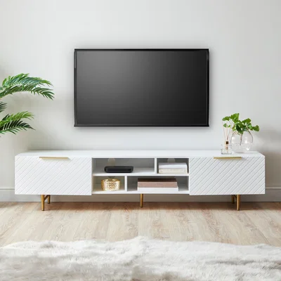 Dunelm Maurice Extra Wide White TV Unit White