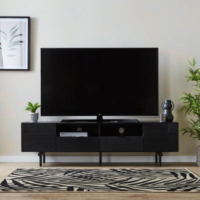 Dunelm Spencer Extra Wide Tv Unit for Tvs Up To 80, Mango Wood Black