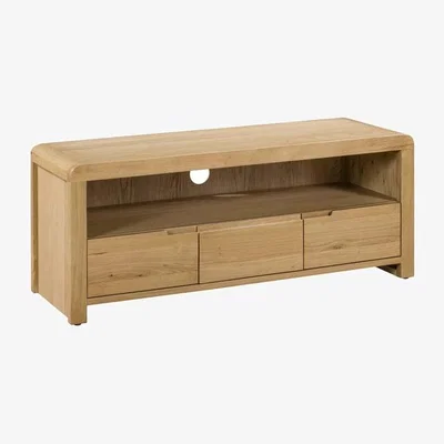 Dunelm Return - Curve TV Unit, Oak for TVs up to 50"