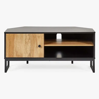 Dunelm Greenwich Corner TV Stand Black and Brown