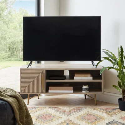 Dunelm Priya Corner TV Stand Wood (Brown)