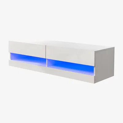 Dunelm Galicia 120cm LED Wall TV Unit White