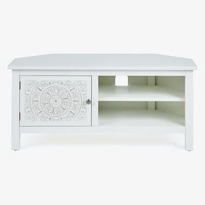 Dunelm Samira Corner TV Unit White