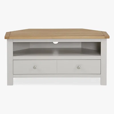 Dunelm Bromley Grey Corner TV Stand Grey