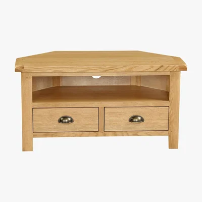 Dunelm Sherbourne Oak Corner TV Stand Natural
