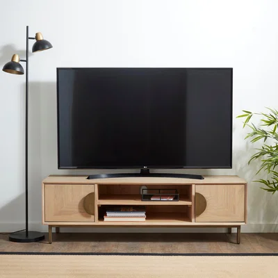 Dunelm Agatha Wide Oak TV Unit Natural
