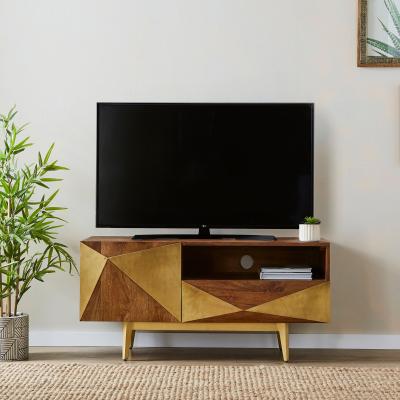 Dunelm Zadie Small Tv Unit for Tvs Up To 42, Mango Wood Natural