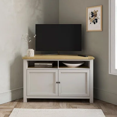 Dunelm Olney High Corner TV Unit, Stone Stone