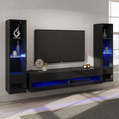 Dunelm Delta Wide Open Shelf TV Unit for TVs up to 65"