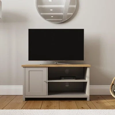 Dunelm Return - Lancaster Compact TV Unit, Grey and Oak for TVs up to 42"
