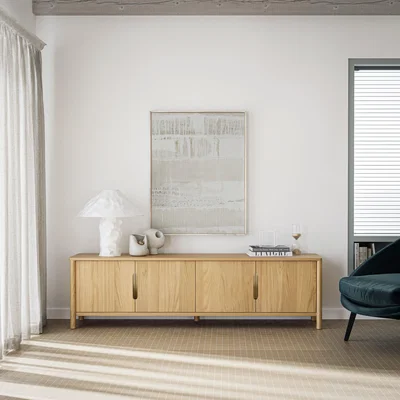 Dunelm Florida Tv Unit for Tvs Up To 80 Natural