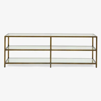 Dunelm Claudia Brass Effect Wide TV Stand Brass