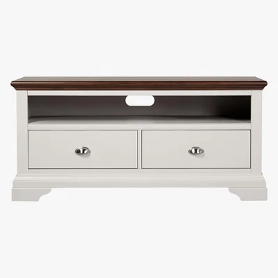 Dunelm Eaton Walnut and Grey TV Stand Light Grey