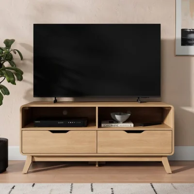 Dunelm Edda Standard TV Unit for TVs up to 55", Oak Effect