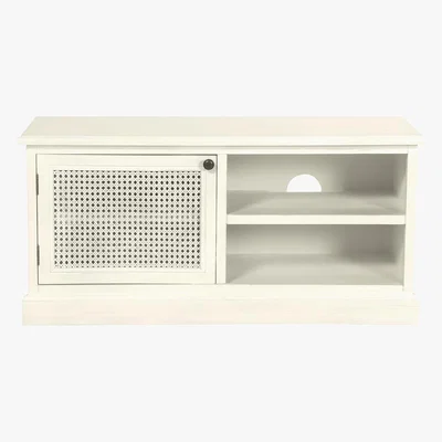 Dunelm Lucy Cane Cream TV Stand White