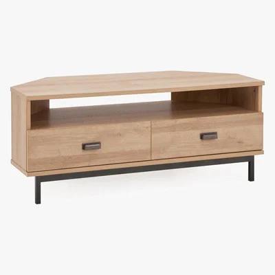 Dunelm Fulton Oak Effect Corner TV Stand Light Oak