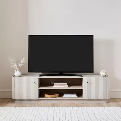 Dunelm Willa Extra Wide TV Unit for TVs up to 80,Mango Wood Blue