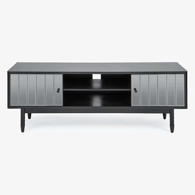 Dunelm Loren Mirrored Wide TV Unit Black