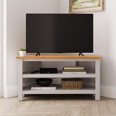 Dunelm Bromley Open Corner TV Unit Grey Grey