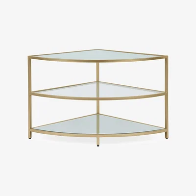 Dunelm Claudia Gold Effect Corner TV Stand Gold