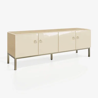 Dunelm Lyra Low Smart Tv Unit for Tvs Up To 70 Alabaster