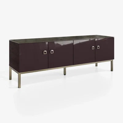 Dunelm Lyra Low Smart Tv Unit for Tvs Up To 70 Midnight (Purple)