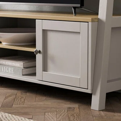 Dunelm Olney Ladder TV Unit for TVs up to 50, Stone Stone