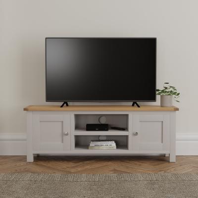 Dunelm Return - Bromley Wide TV Unit for TVs up to 55, Grey Grey