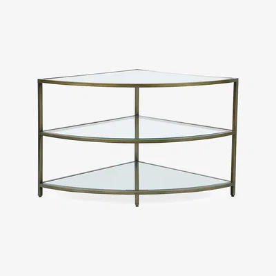 Dunelm Claudia Brass Effect Corner TV Stand Brass