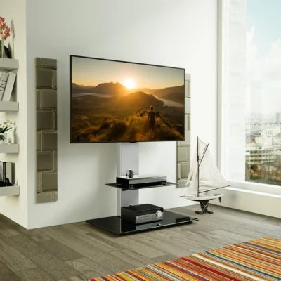 Dunelm Return - Lesina Pedestal TV Unit with Shelf for TVs up to 65"