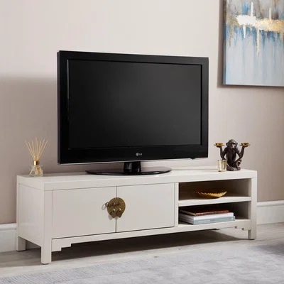Dunelm Hanna Oyster Wide TV Stand Oyster