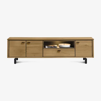 Furniture Village Habufa - Montreal 3 Door TV Unit - Railway Brown
