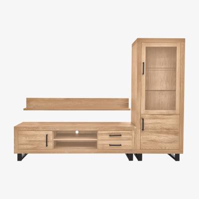 Furniture Village Bodahl - Terra Large Media Set with Large TV Unit, Small Display Cabinet and 180cm Wall Shelf - Brown