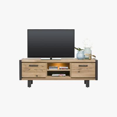 Furniture Village Habufa - Detroit 2 Cupboard 2 Shelf Low Sideboard - Grey