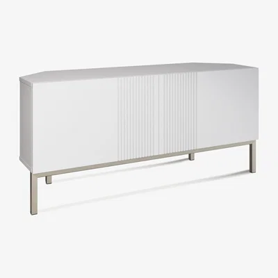 Furniture Village Delta Corner TV Unit with Smart LED Lighting - White