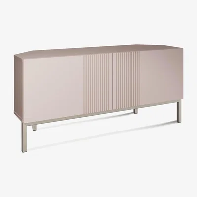 Furniture Village Delta Corner TV Unit with Smart LED Lighting - Mulberry