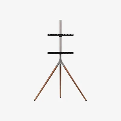 Furniture123 Universal Tripod Dark Wood TV Stand for Screen Size 32-65 inch