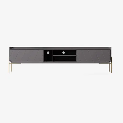 Furniture123 Dark Grey TV Unit with Storage - TVs up to 70 - Olis